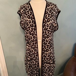 Chico’s leopard print sweater topper